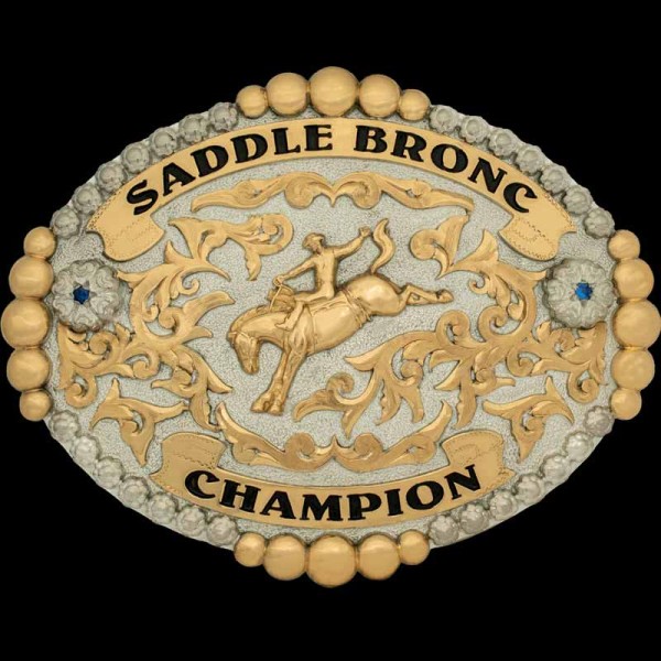 In stock and ready, this buckle is a statement of your dedication to the sport. Don't just ride; ride in style with the Saddle Bronc Champion Belt Buckle. 